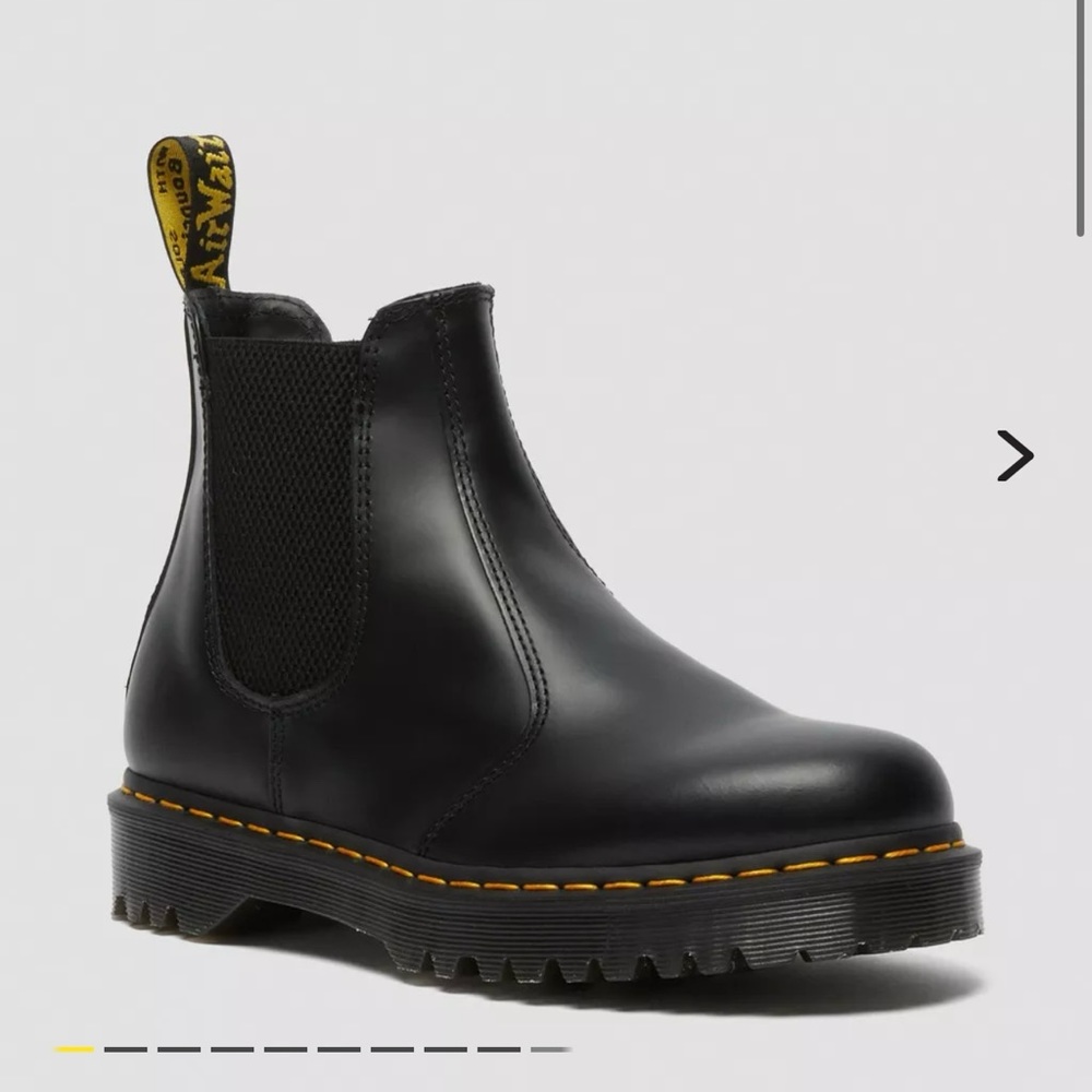 Dr. Marten Chelsea boot. Black leather. Barely ever worn. Like new!